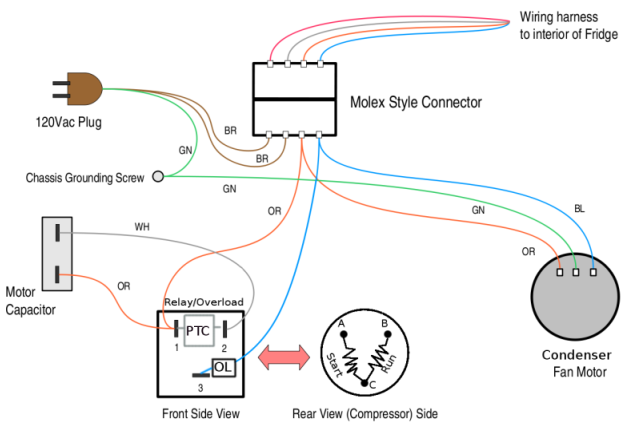 Whirlpool fridge deals wire connection